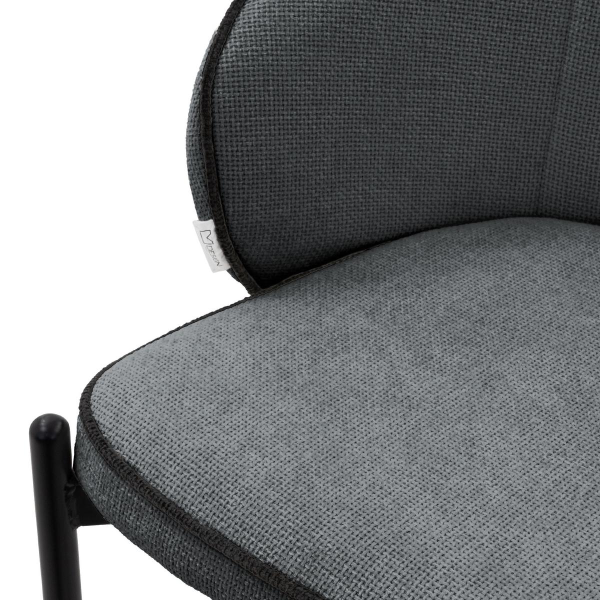 BARHOCKER 2er Set Anthrazit mit Stoffbezug - Anthrazit/Schwarz, Textil/Metall (50/101/54cm) - ML-DESIGN