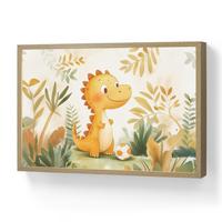 WANDLEUCHTE MIT AKKU Dino - Fußball - Orange 60x40 cm - Beige, Holzwerkstoff (60/40/8cm) - OnlyWow