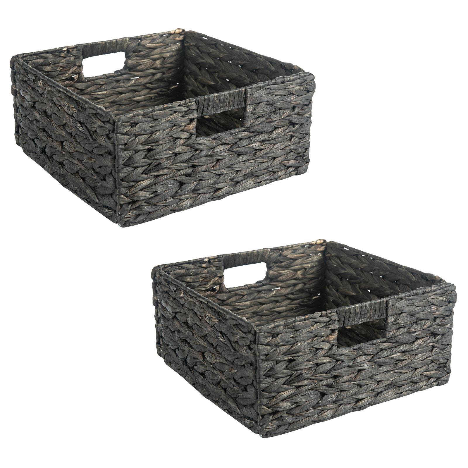 AUFBEWAHRUNGSKÖRBE LANZI 2er-Set schwarz - Schwarz, Naturmaterialen (32/15/32cm) - IDIMEX