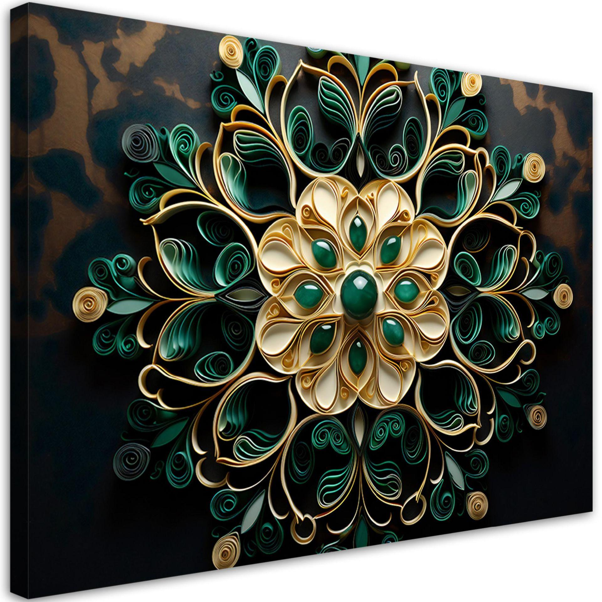 KUNSTDRUCK Grün 90/60 cm - Grün, Textil (90/60cm) - KUNSTLOFT