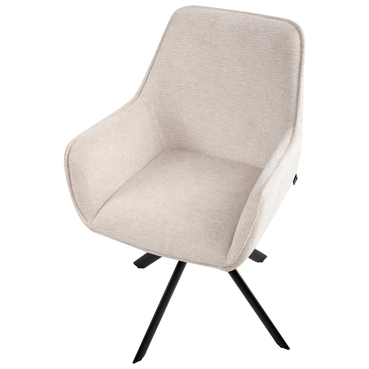 ESSZIMMERSTUHL drehbar Kunstleinen Hellbeige Mornas - Beige, Textil (58/84/68cm) - Beliani