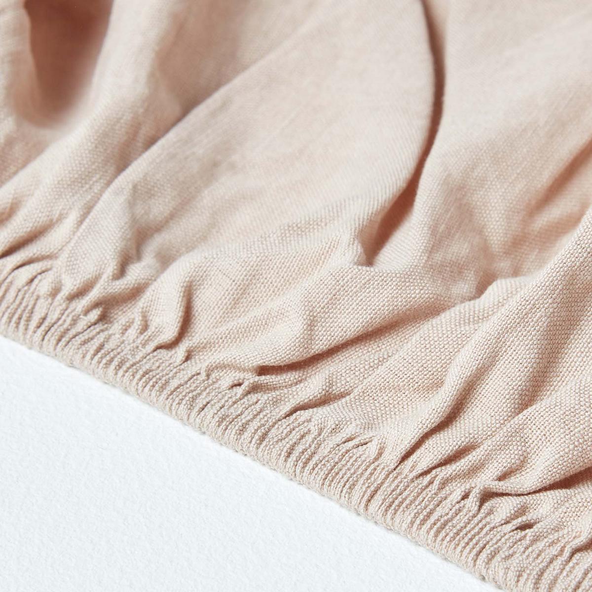 LEINEN-SPANNBETTLAKEN extra hoch, 60% Leinen & 40% Baumwolle - Beige, Textil (90/190cm) - Homescapes