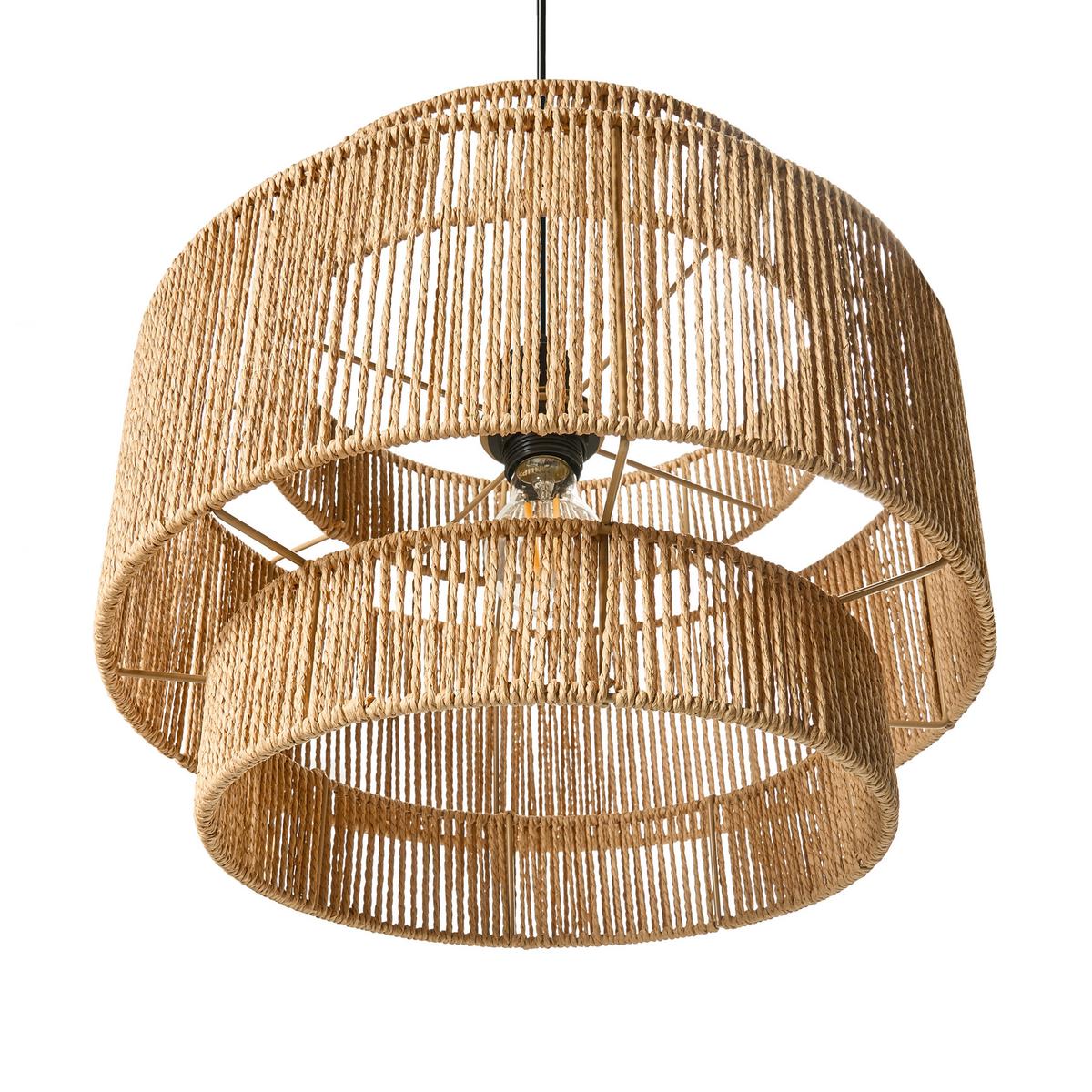 HÄNGELEUCHTE Naturfarben Wokiro - Naturfarben, Papier (40/40/87cm) - Beliani