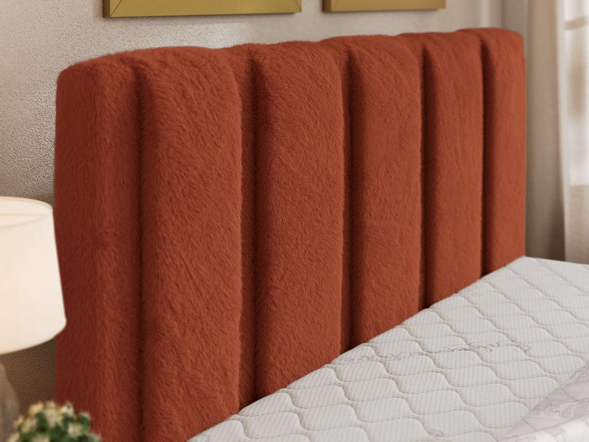 POLSTERBETT SAVINO CLASSIC 200/200 - Orange Plüsch - Pocket-Matratze - Schwarz/Orange, Kunststoff/Textil (200/200cm) - MKS