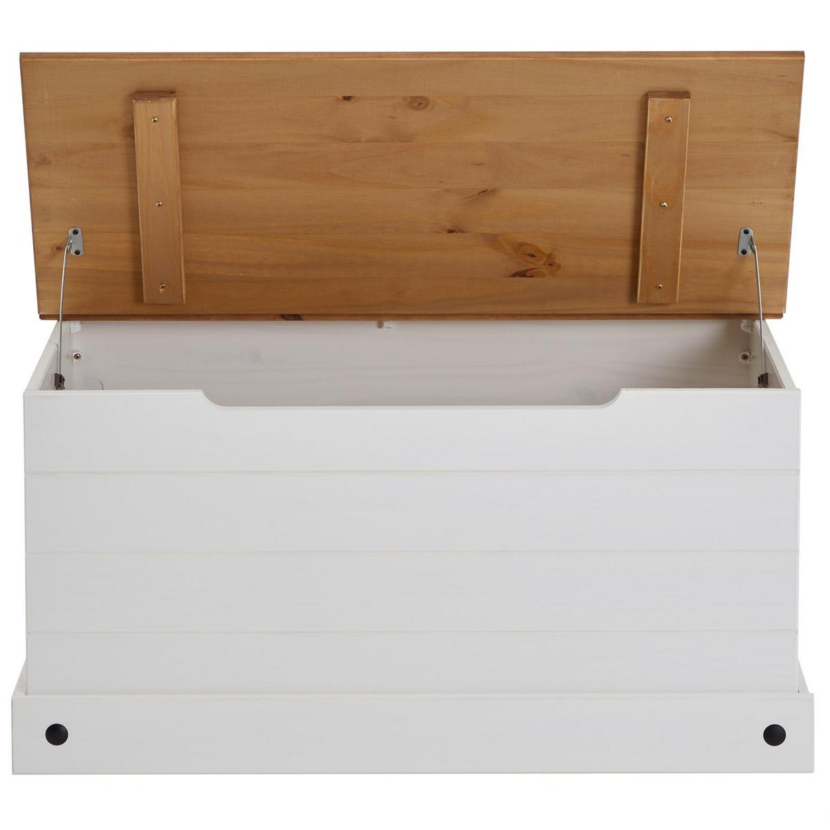 HOLZTRUHE CAMPO weiß/braun - Weiß/Braun, Holz (91/46/50cm) - CARO-Möbel