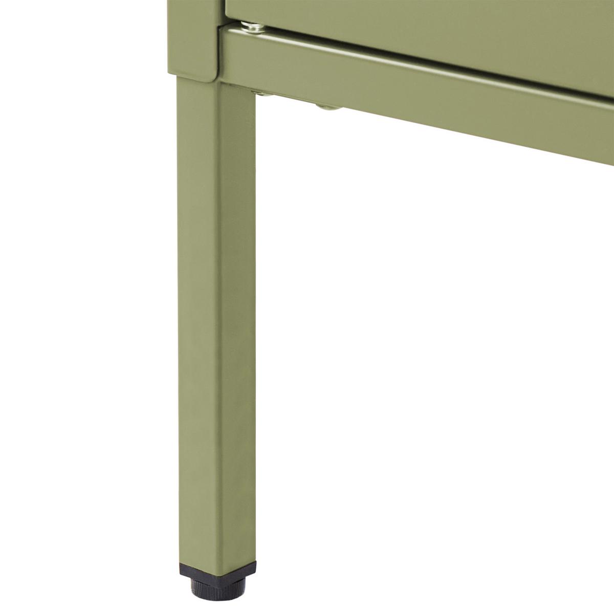 SIDEBOARD mit Glastüren Metall 90 cm Grün Sarre - Grün, Metall (90/111/35cm) - Beliani