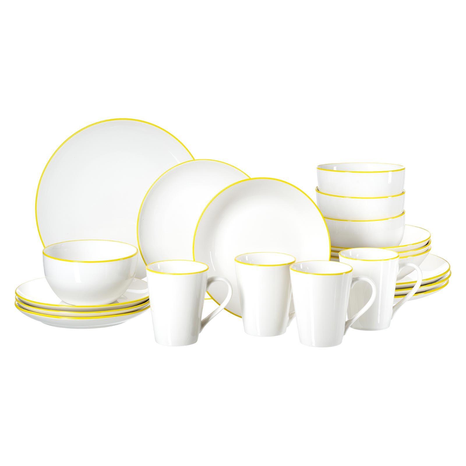 KOMBI-SET Adela gelb 20-tlg. - Gelb, Keramik (2/2/2cm) - Ritzenhoff Breker