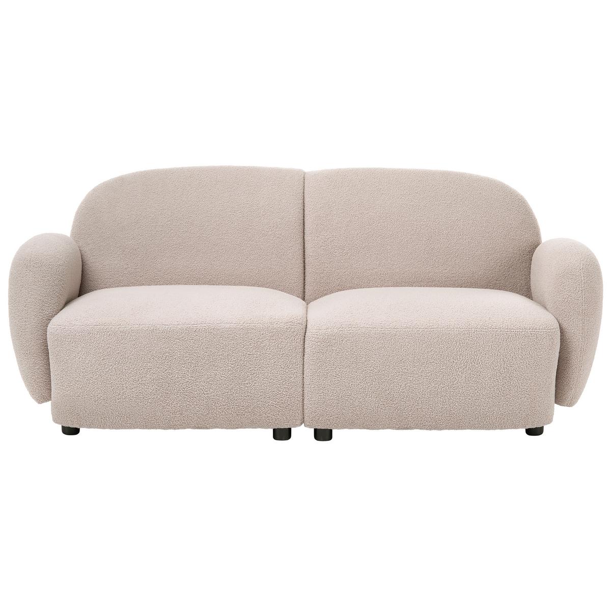 3-SITZER-SOFA Bouclé Beige Jule - Beige/Schwarz, Textil (183/77/82cm) - Beliani