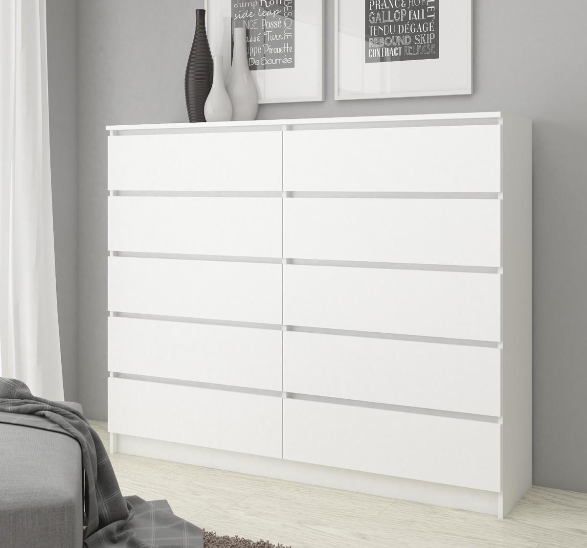 KOMMODE Weiß 121/138/40 - Weiß, Holzwerkstoff (138/121/40cm) - RAUMHIRSCH FURNITURE