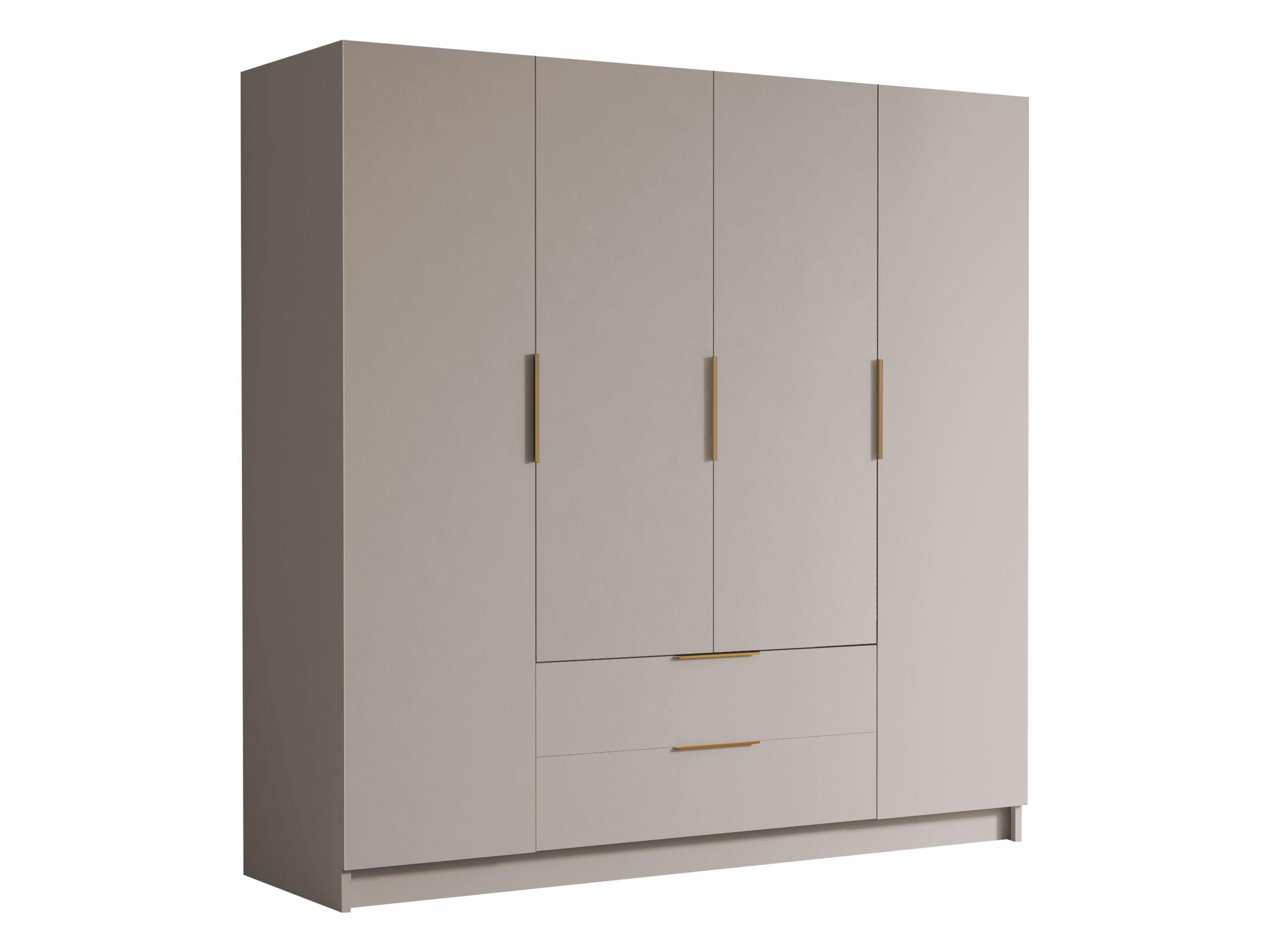 KLEIDERSCHRANK Sofia I - Kaschmir/Goldfarben, Holzwerkstoff/Kunststoff (200/216/60cm) - MIRJAN24