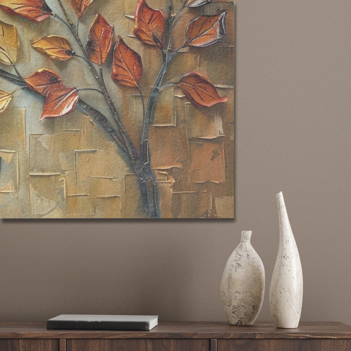 AKUSTIKBILD Baum - Abstrakt - Natur - Kunst Akustikpaneele 90x60 cm - Goldfarben, Kunststoff (90/60/0.9cm) - MuchoWow