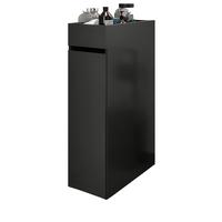 BADSCHRANK grau, Anstellregal mit Apothekerauszug 29 x 101 cm - Schwarz/Grau, Holzwerkstoff/Metall (29/101/60cm) - Inn.Furn