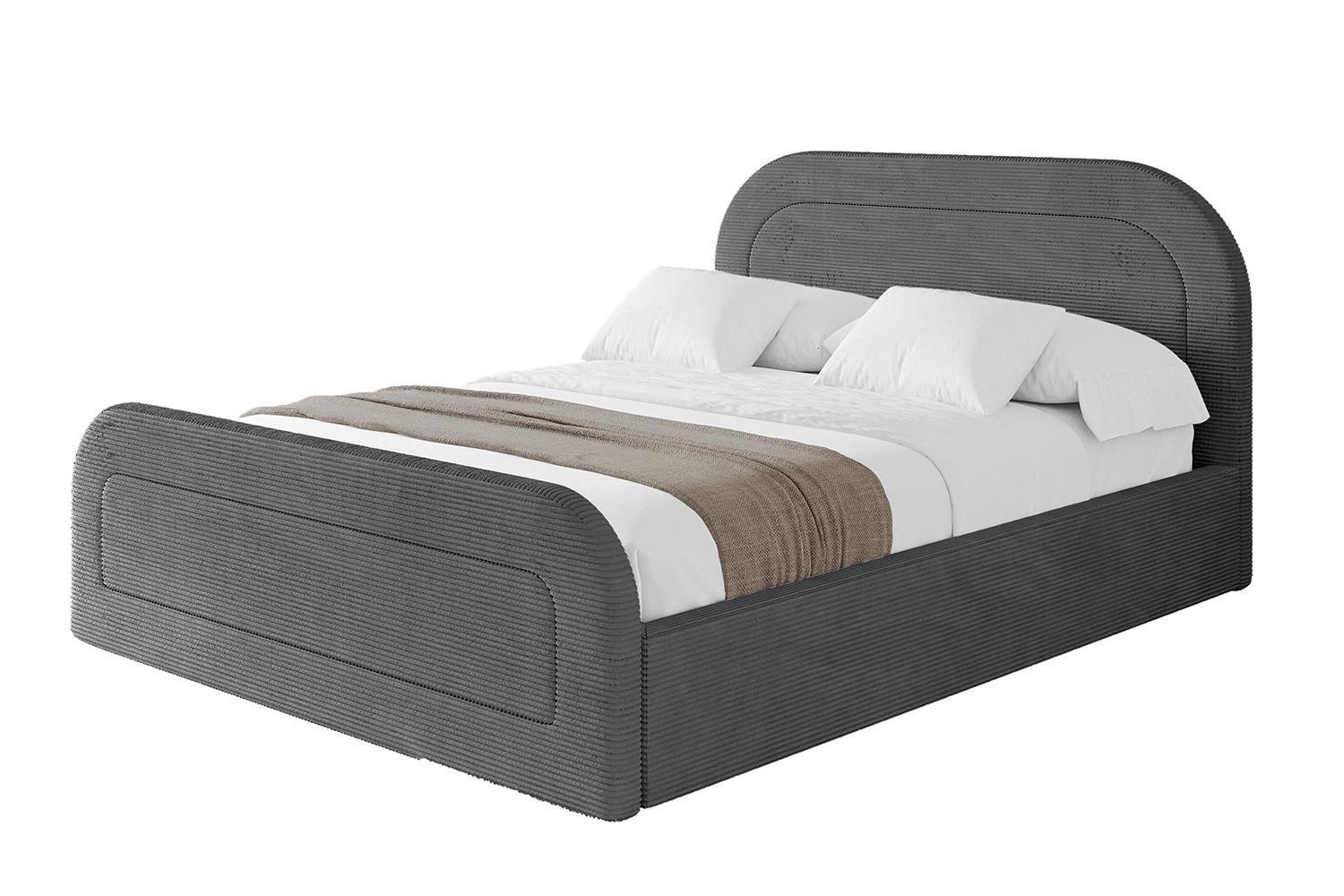 POLSTERBETT mit Bettkasten, Fußteil und Lattenrost, Boxbett mit Matratze H3/H4 - LERAY-Z 120x200 Dunkelgrau - Anthrazit, Holzwerkstoff/Textil (120/200cm) - ALTDECOR