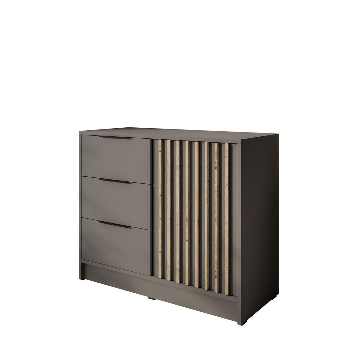 KOMMODE NELA mit Lamellen, Grau/Artisan - Grau, Holzwerkstoff (105/86/45cm) - Lookway
