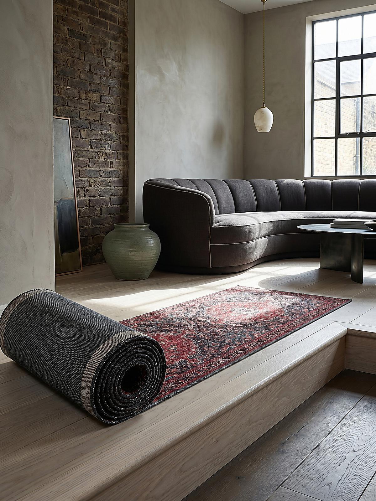 TEPPICH Waschbar HURST, orientalisch mit Medaillon, Rot, 60 x 230 cm - Rot, Textil (230/60cm) - KADIMA DESIGN