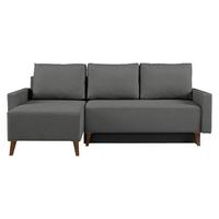 ECKSCHLAFSOFA Oviedo - Grau, Holz/Kunststoff (225/140cm) - MIRJAN24