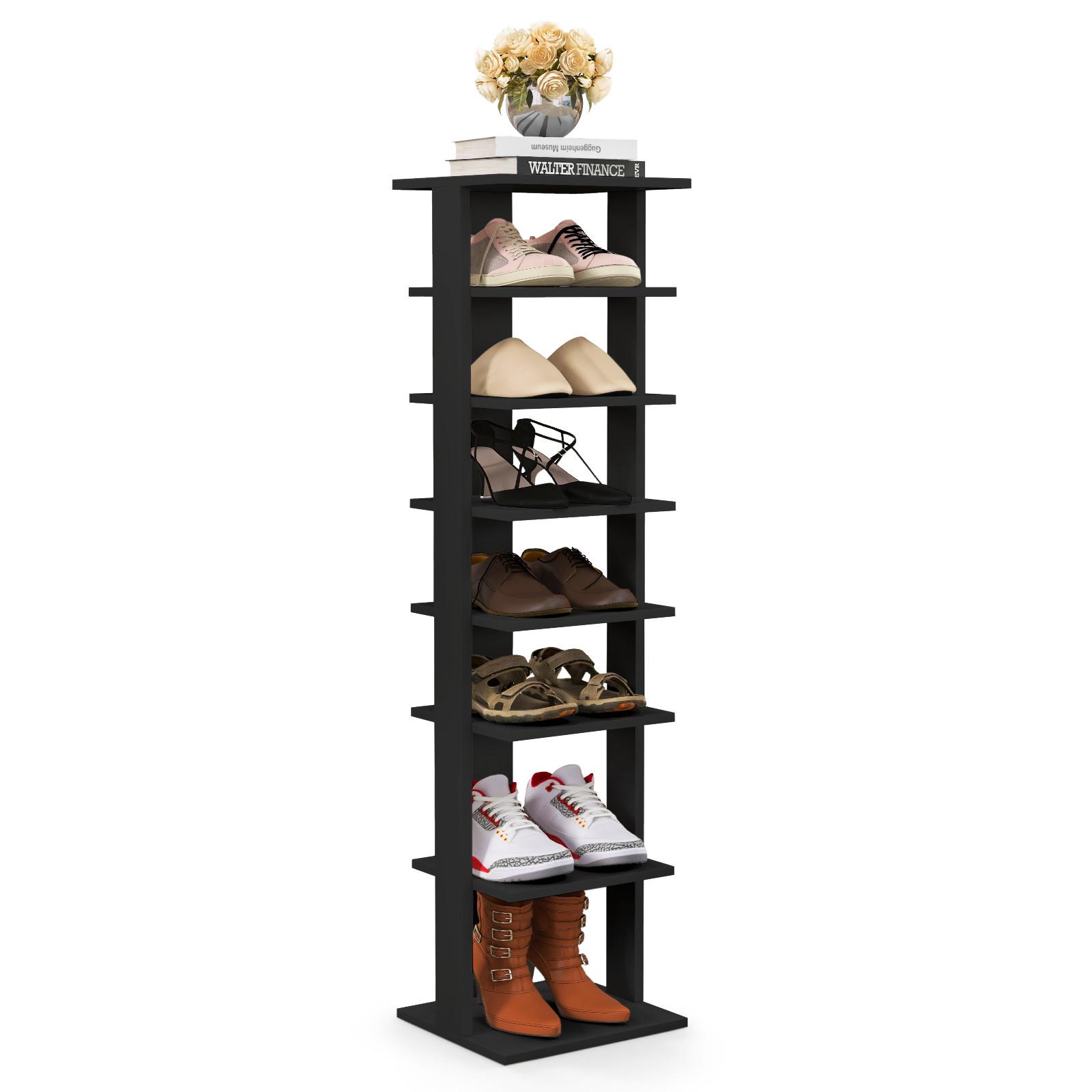 SCHUHSTÄNDER Schwarz - Schwarz, Holz (28.5/110/25.5cm) - COSTWAY