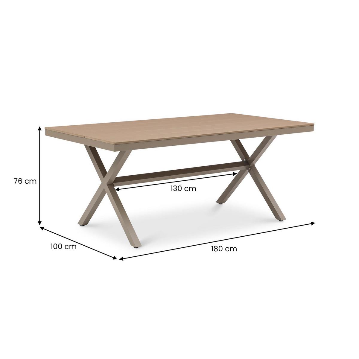 GARTENMÖBEL SET ISOLA VERANO 7er Set braun, champagne - Braun, Metall - IDIMEX