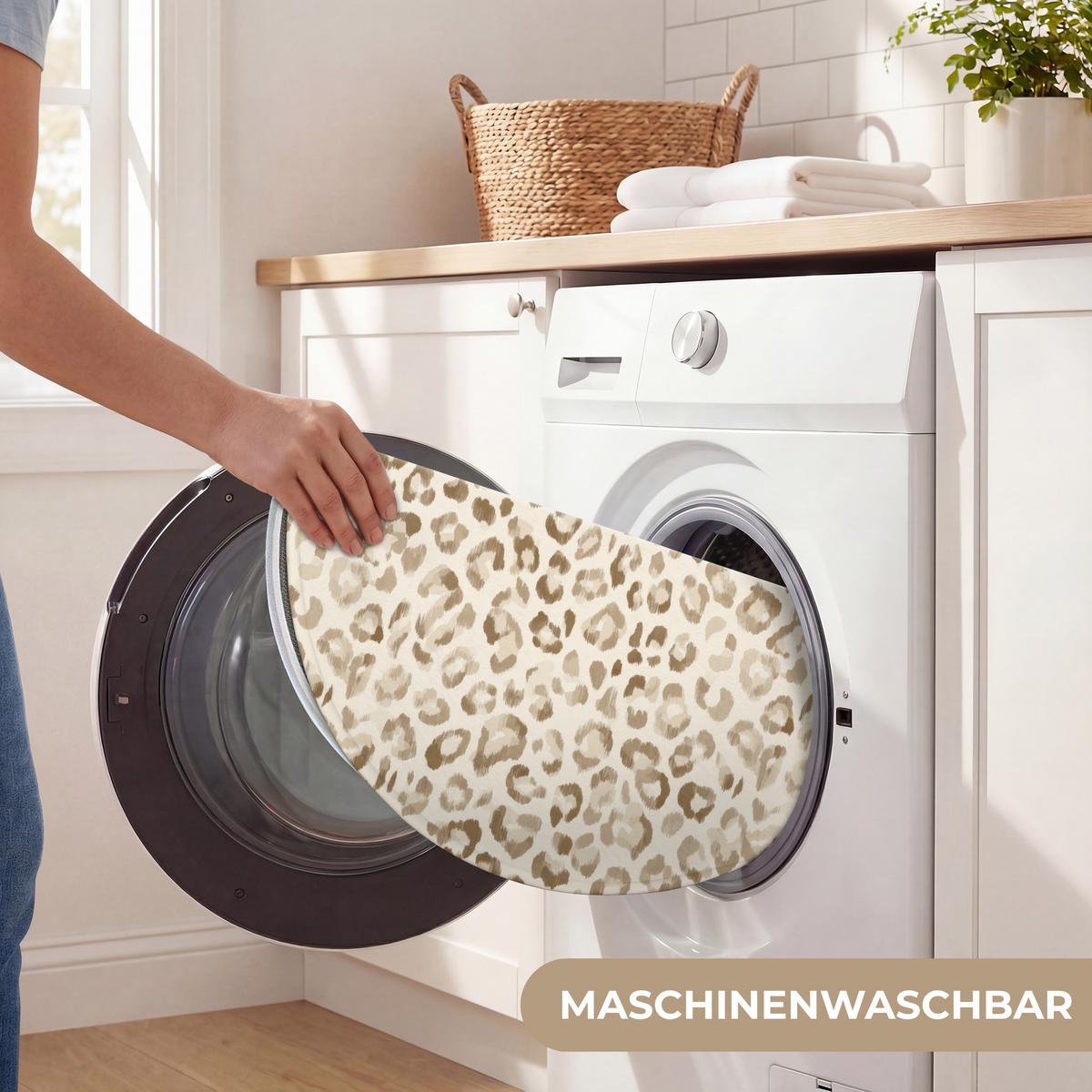 WC-VORLEGER Leopard - Klassisch - Beige Toilettenteppich 70x70 cm - Hellbraun, Textil (70/1cm) - OnlyWow
