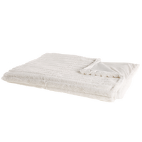 DECKE Cremeweiß Abteh 150/200 cm - Ecru, Textil (150/200cm) - Beliani