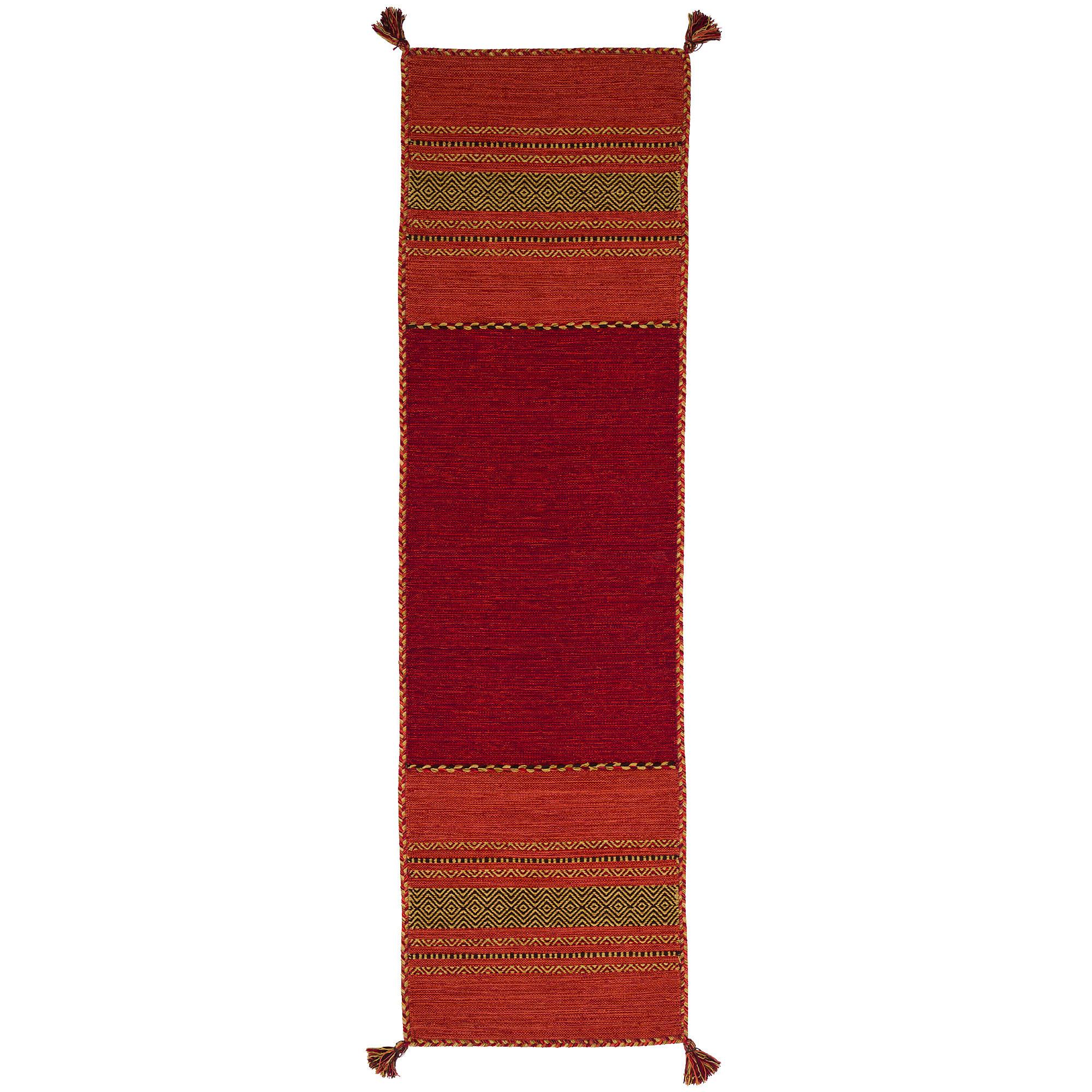 LÄUFER NATUR TEPPICH KELIM NAVARRO - Rot, Textil (70/250cm) - Pergamon