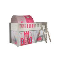 KINDERBETT Karyl 208x114x135 Massivholz Weiß Textilset Princess 2 - Magenta/Weiß, Holz (90/200cm) - 58aufmkessel