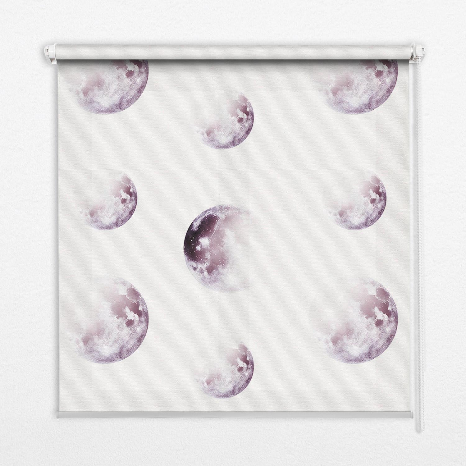INNENROLLO - Fensterrollo - Rollo - 80x180 cm - Graue Planeten - Grau, Kunststoff (80/180/0.5cm) - TULUP