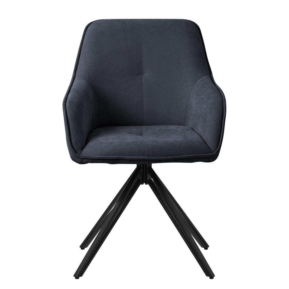 ESSZIMMERSTUHL 2er Set drehbar Anthrazit Webstoff - Anthrazit/Schwarz, Textil/Metall (61/84.5/57cm) - ML-DESIGN