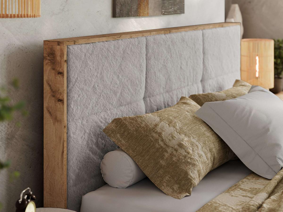 POLSTERBETT LERIO CLASSIC 140/200 - Hellgrau Plüsch - Pocket-Matratze - Hellgrau, Textil (140/200cm) - MKS