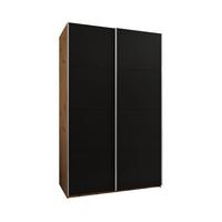 SCHWEBETÜRENSCHRANK 245,5/160/64 2-türig - Silberfarben/Schwarz, Holz/Metall (160/245/64cm) - Abiks Möbel