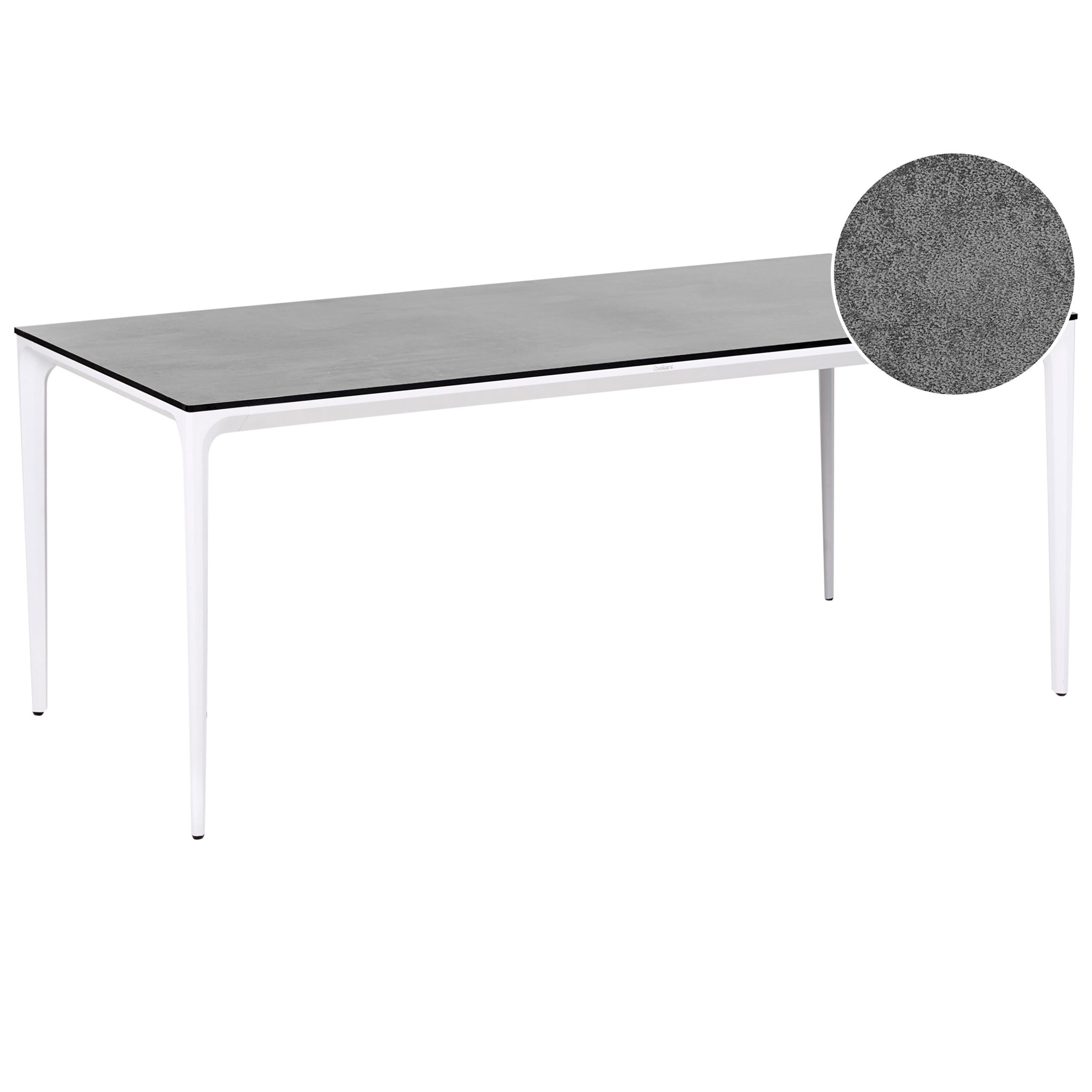 GARTENTISCH 180/90 cm Steinoptik Dunkelgrau Sovareto - Dunkelgrau, Kunststoff (180/90/75cm) - Beliani