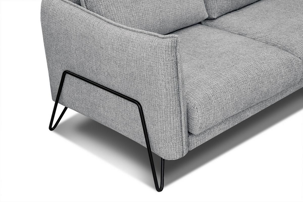 ECKSOFA HOSTEN 4-Sitzer, grau - Schwarz/Grau, Holzwerkstoff/Textil (158/269cm) - Wozimo