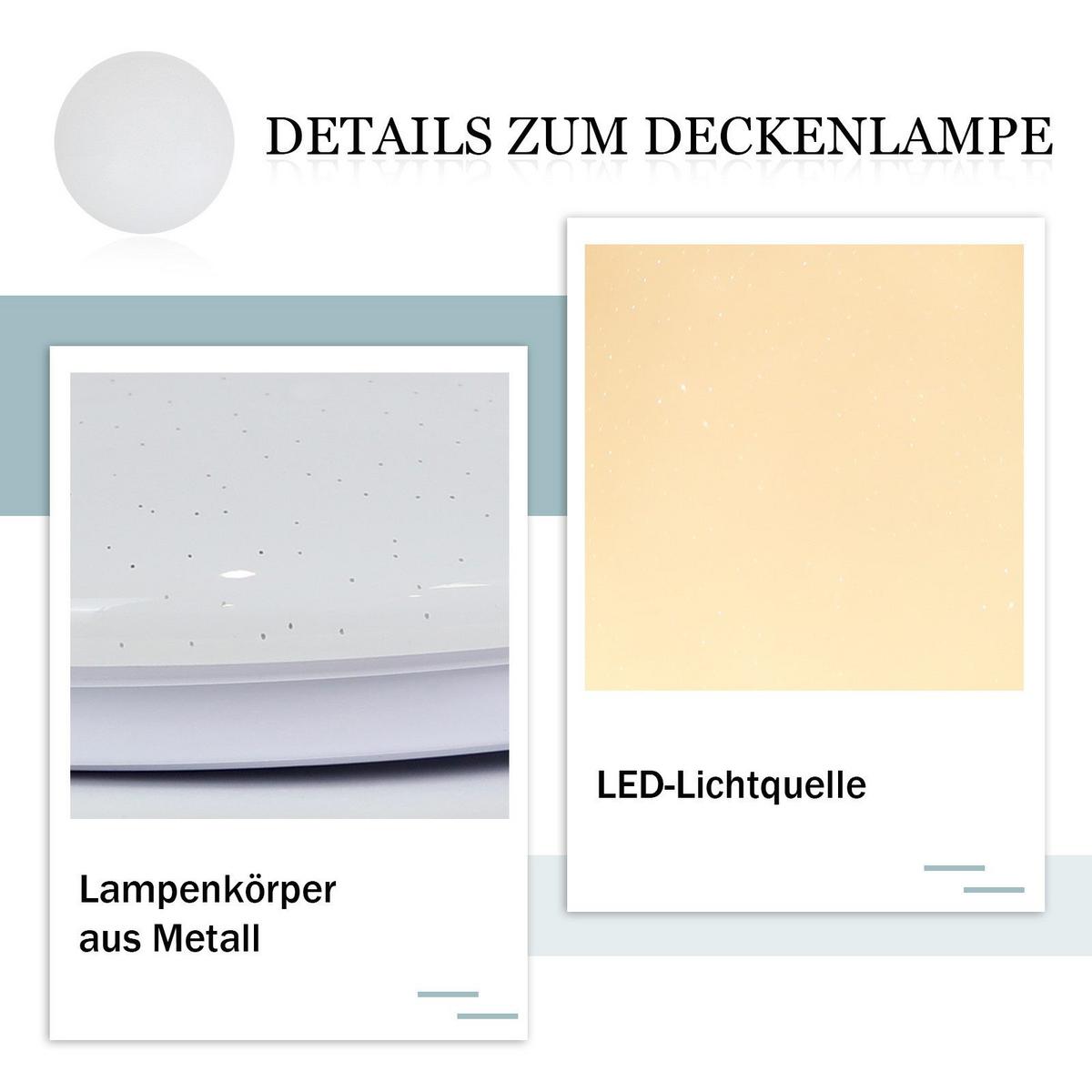 LED-2 DECKENLEUCHTE brot 3000K - Warmlicht 17/17/7 cm - Weiß, Metall (17/17/7cm) - Nettlife