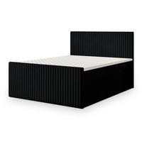 BOXBETT TERVAN 180x200 cm mit Matratze und Topper - Schwarz - Schwarz, Holz (180/200cm) - MASSENO