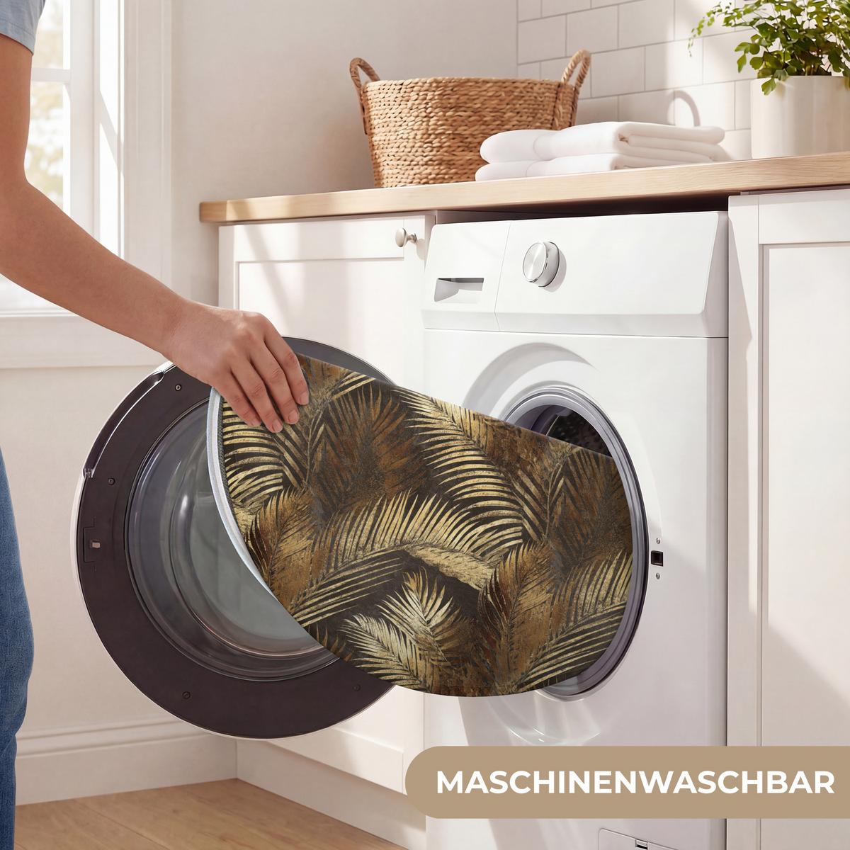 WC-VORLEGER Tropisch - Blätter - Gold Toilettenteppich 70x70 cm - Goldfarben, Textil (70/1cm) - OnlyWow