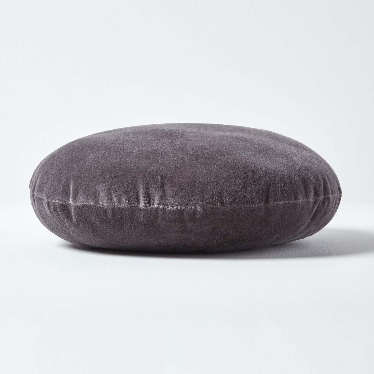 DEKOKISSEN rund anthrazit, Baumwollsamt?40 cm - Anthrazit, Textil (40/40cm) - Homescapes
