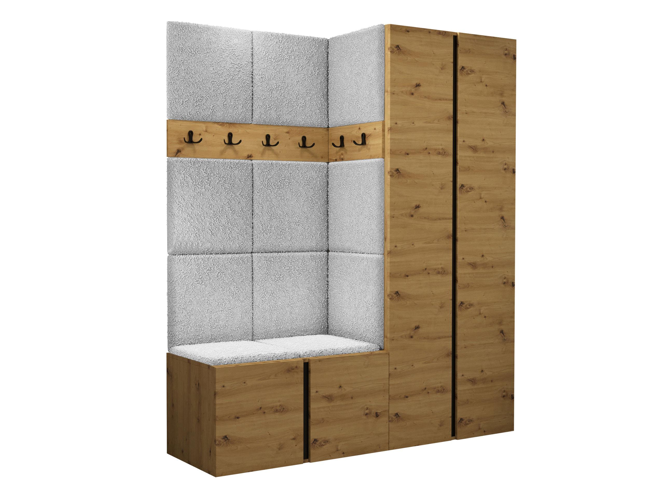 GARDEROBEN-SET Orion III - Hellgrau/Eiche Artisan, Holzwerkstoff/Kunststoff (158/186/46cm) - MIRJAN24