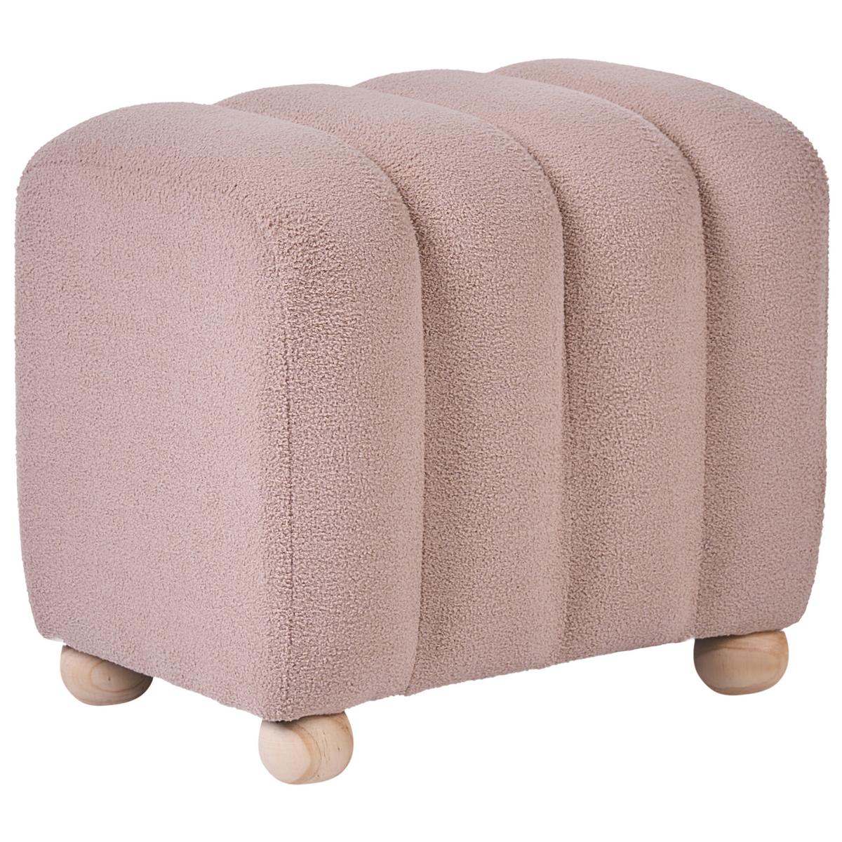 POUF Bouclé Beige Idyllwild - Beige, Textil (49/45/39cm) - Beliani