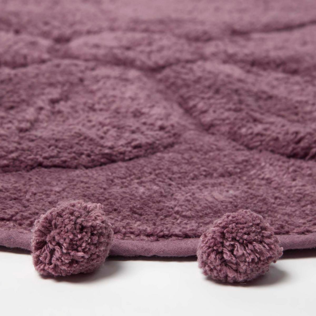 BADEMATTE Blume rund 60 cm, Baumwolle - Lila, Textil (60/60cm) - Homescapes