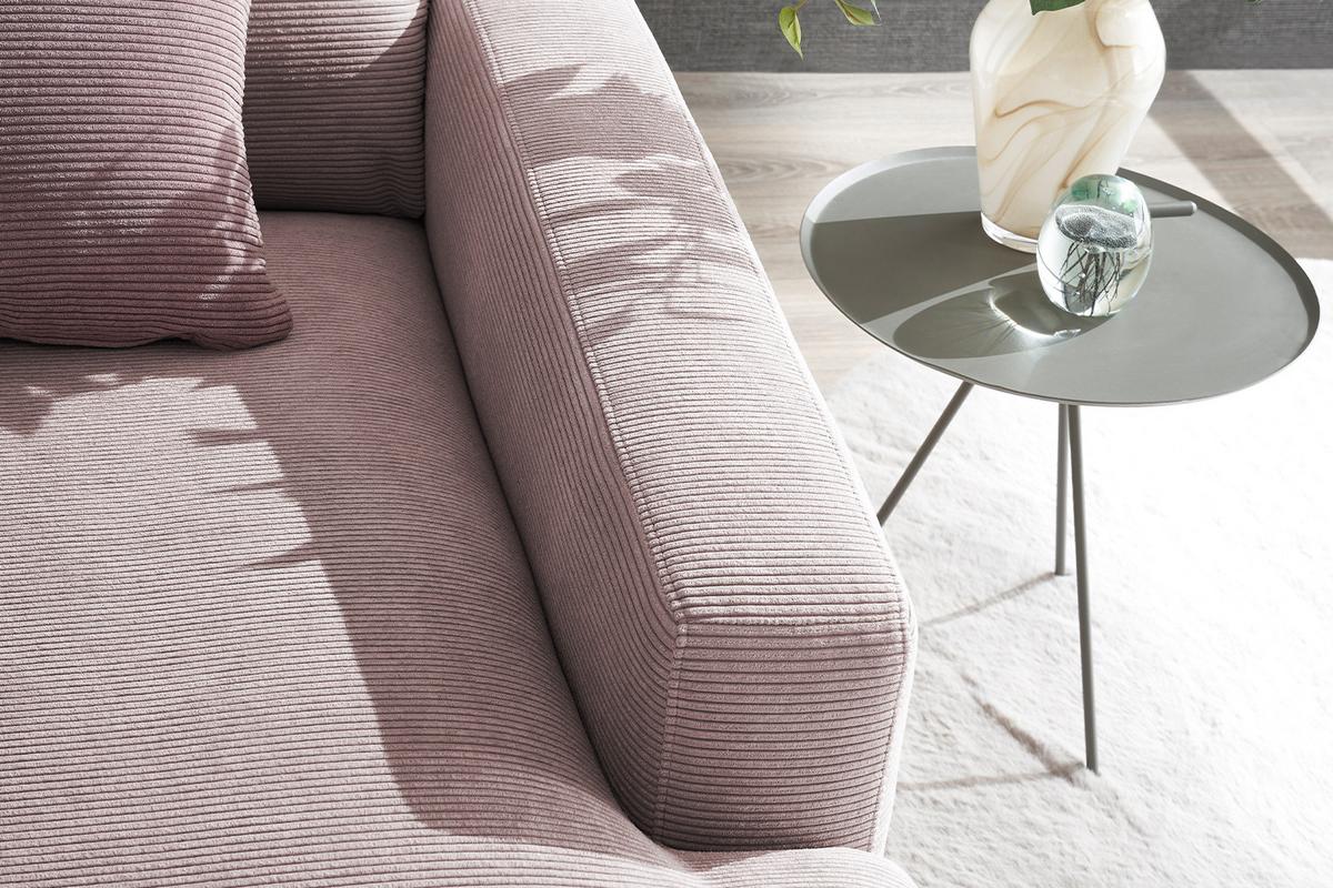 LONGSEAT CARA Pink Cord - Schwarz/Rosa, Textil/Metall (132/84/170cm) - KAWOLA