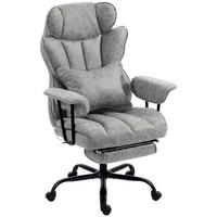 BÜROSTUHL Leathaire Grau - Schwarz/Grau, Kunststoff/Textil (77/126/76cm) - HOMCOM