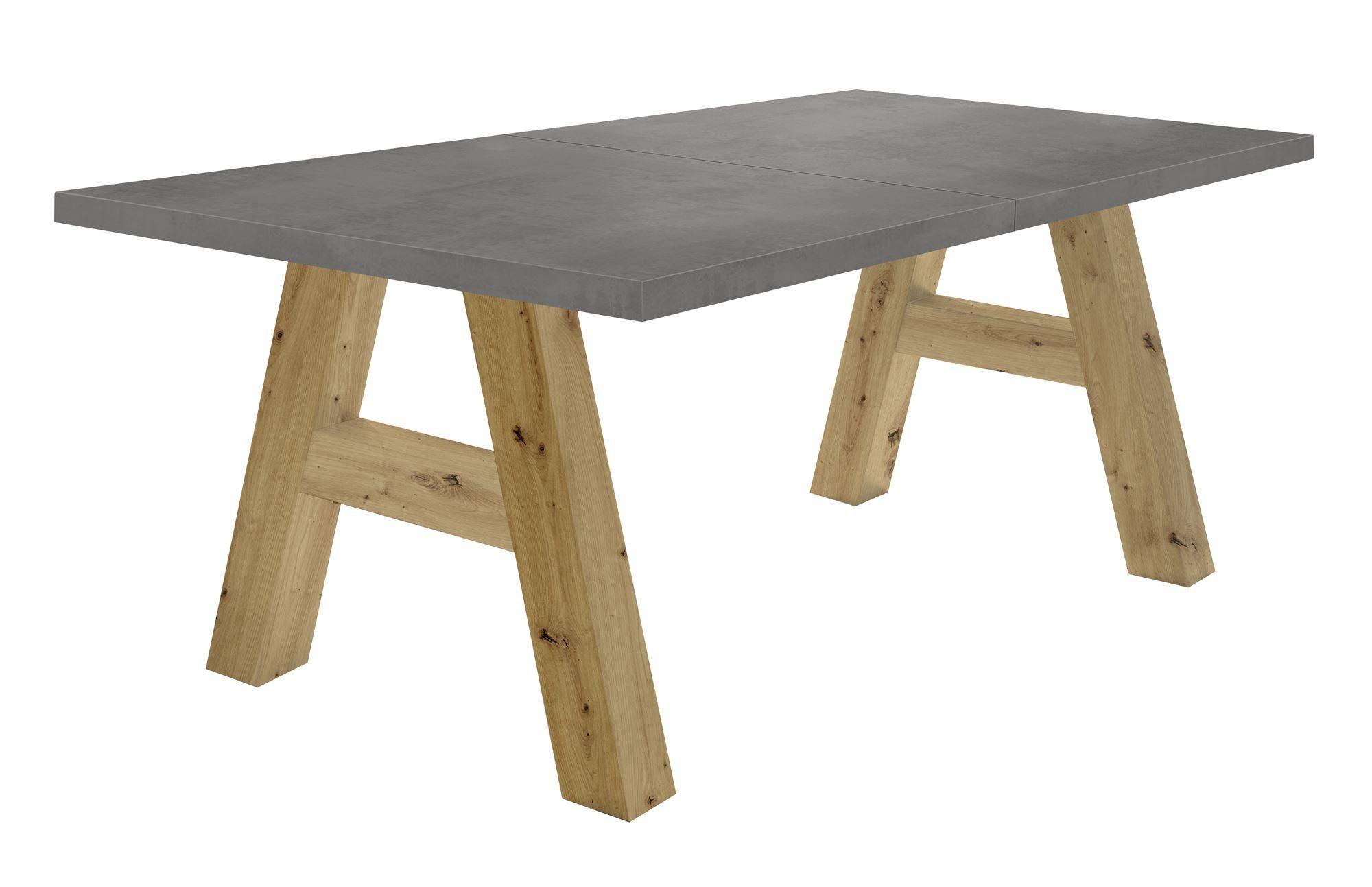 ESSTISCH ausziehbar Elia 1 140 x 90 x 75 Esszimmertisch Asteiche/Graphit - Grau, Holz (140/90/75cm) - 58aufmkessel