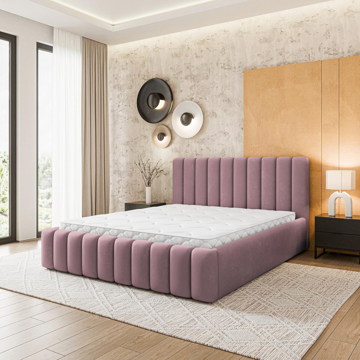 POLSTERBETT DINESE 200x200 cm mit Bettkästen - Rosa - Pink, Holz (200/200cm) - MASSENO