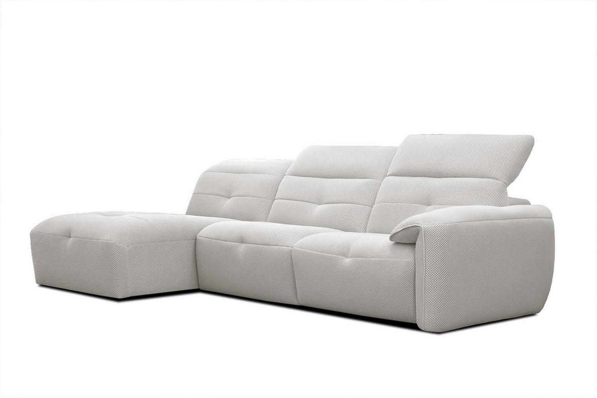 ECKSOFA TRENTO 4-Sitzer, ecru - Ecru/Schwarz, Holzwerkstoff/Kunststoff (165/262cm) - Wozimo
