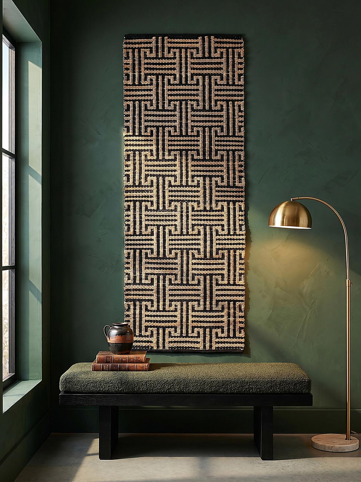 JUTETEPPICH CROFT, geometrisch, Natur-Schwarz, 80 x 230 cm - Braun, Textil (230/80cm) - KADIMA DESIGN