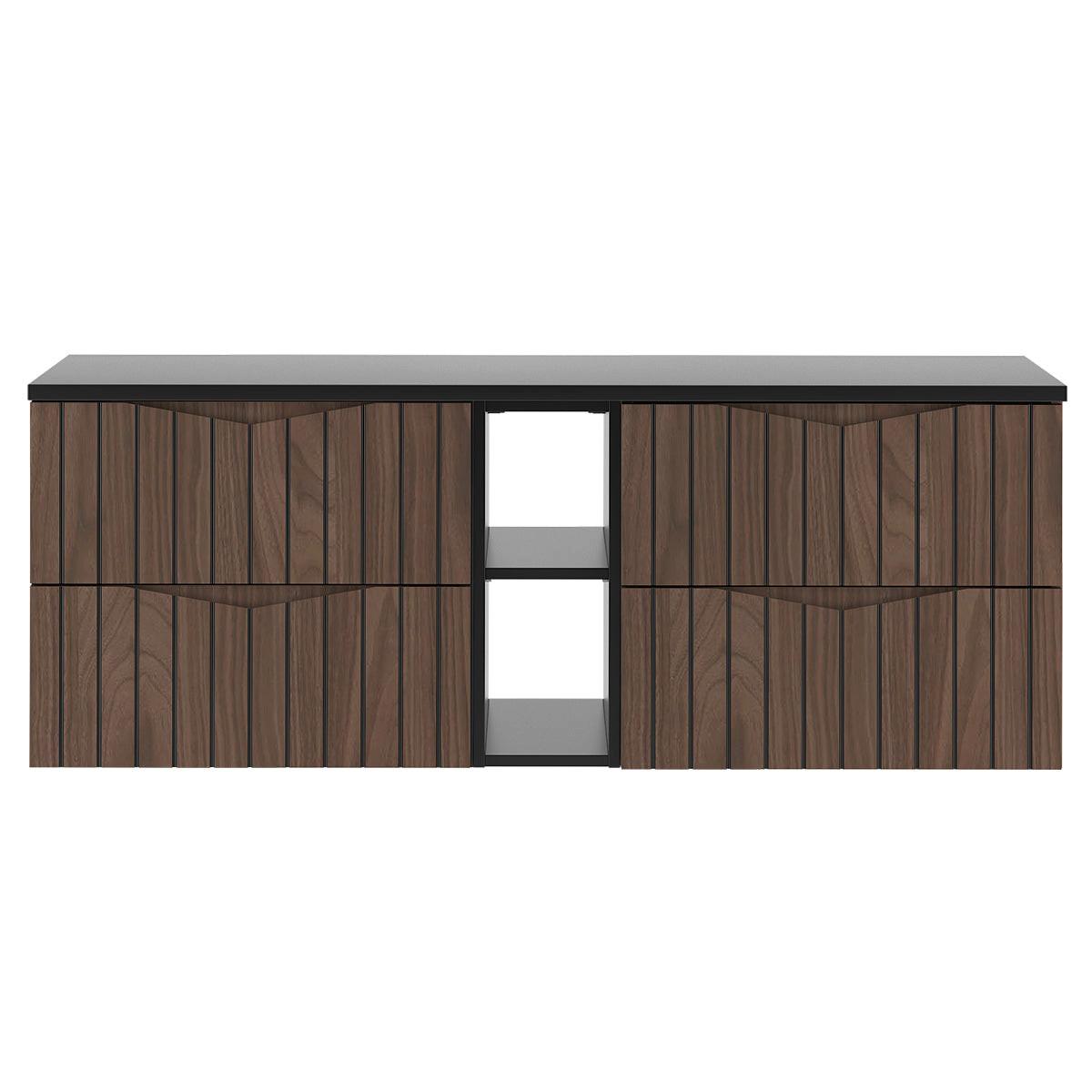 WASCHTISCHUNTERSCHRANK 140.6cm Siena Holz und Schwarz - Schwarz, Holzwerkstoff (140.6/52.2/46.5cm) - Petits-meubles