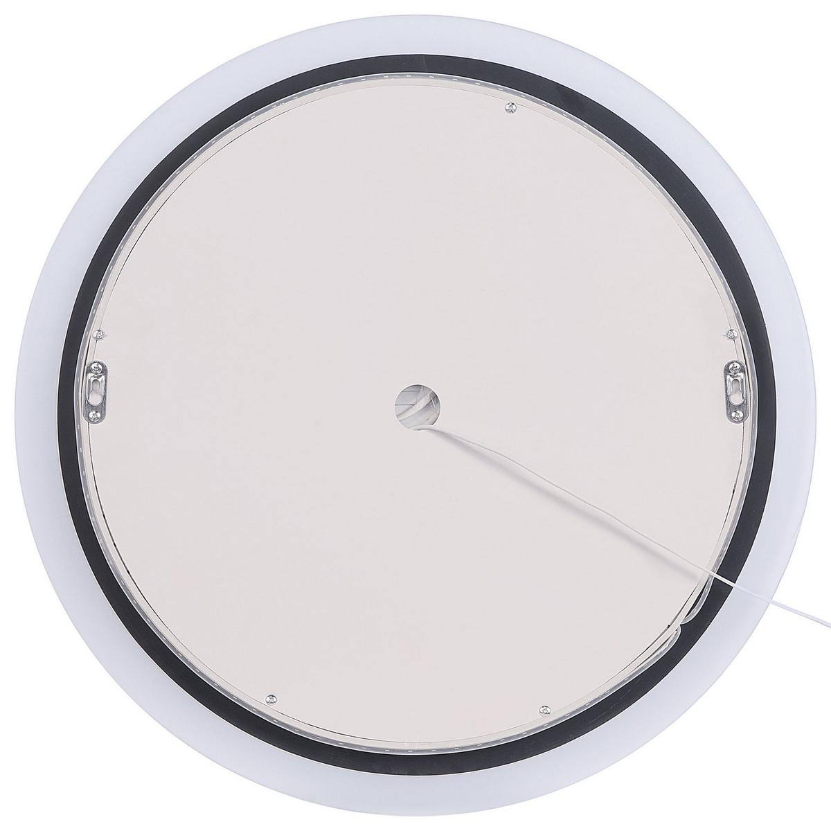 BADSPIEGEL mit LED-Beleuchtung rund 58/58 cm Yser - Silberfarben, Kunststoff (58/58/3cm) - Beliani