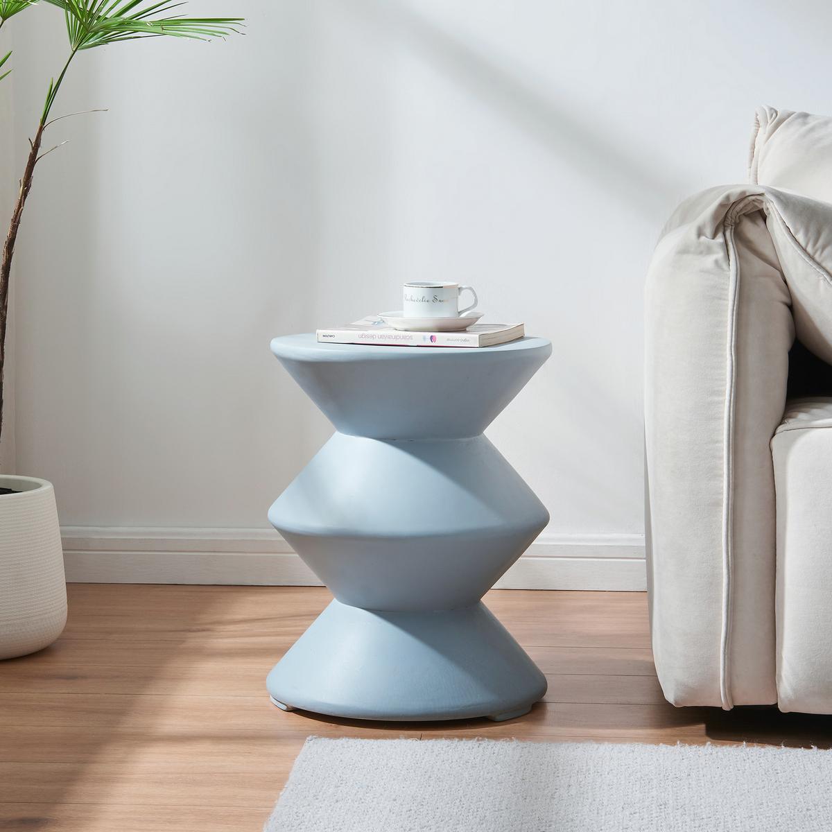 BEISTELLTISCH Kyppeslo - Hellblau, Stein (36.5/36.5/47cm) - [en.casa]