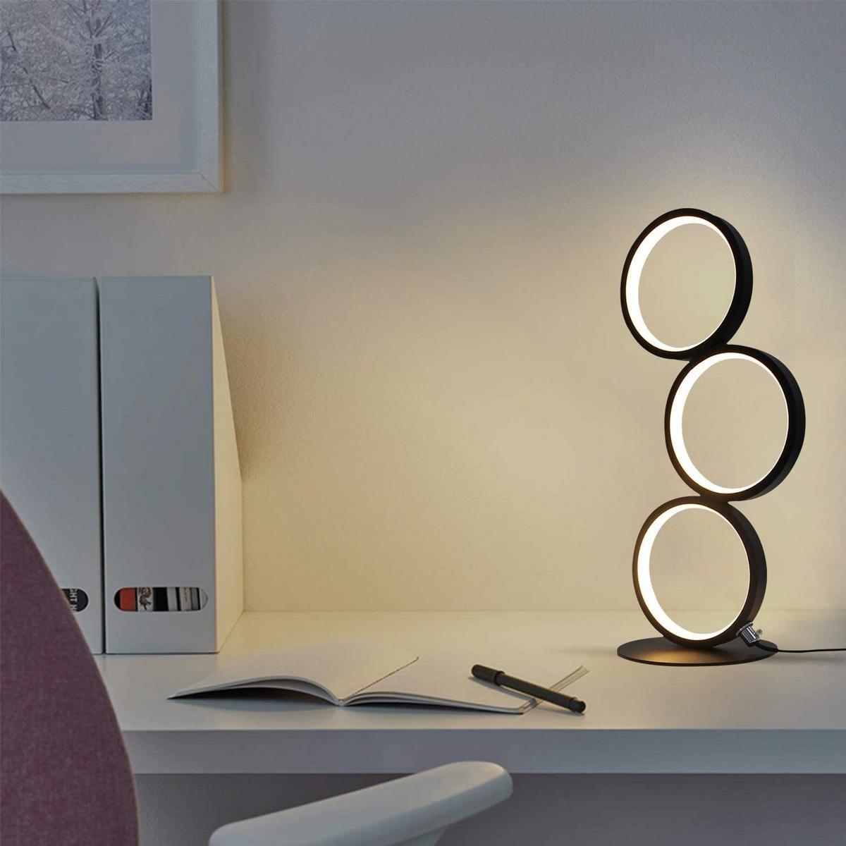 TISCHLAMPE Damien 38/17.5/1.7 cm - Schwarz, Metall (38/17.5/1.7cm) - ZMH