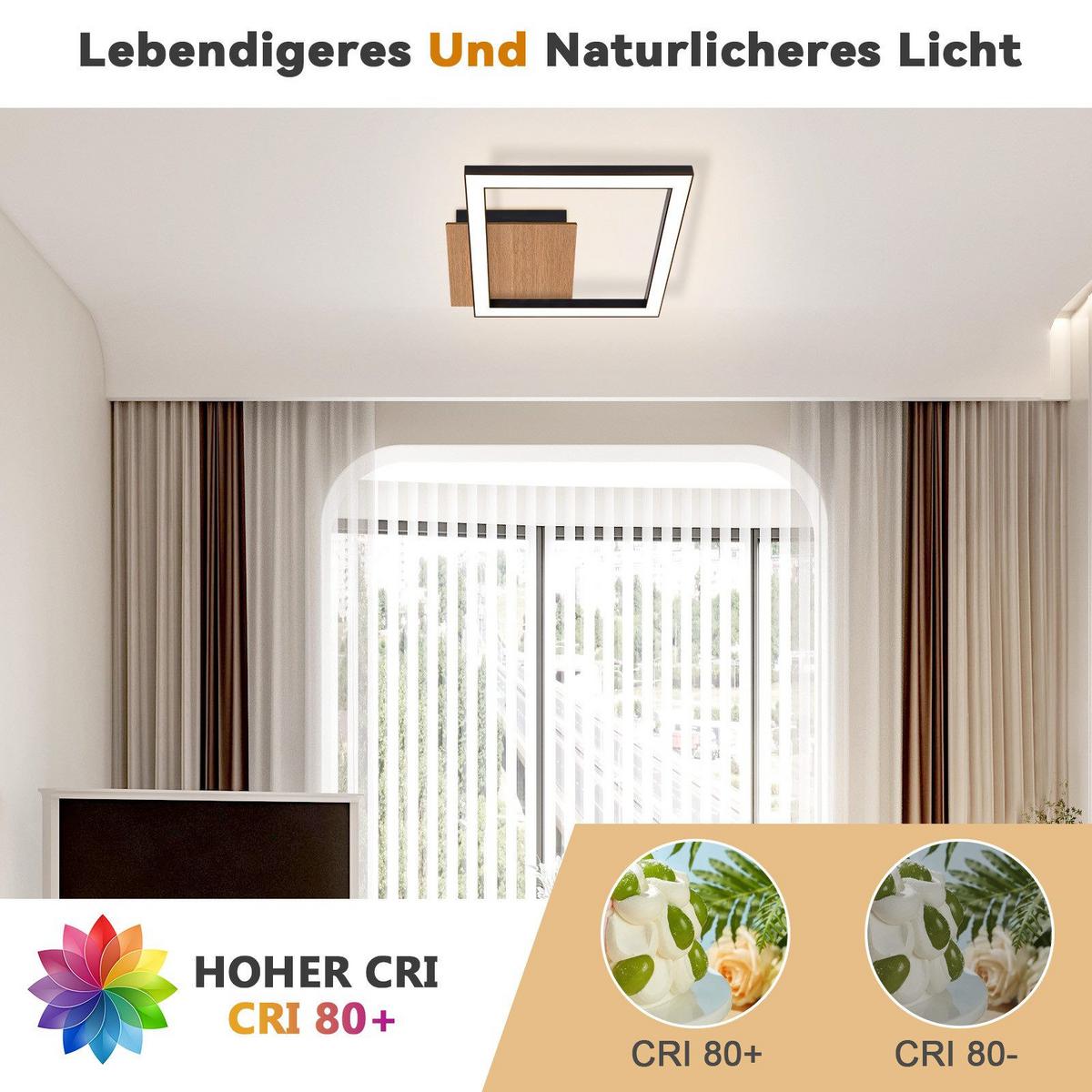 LED-DECKENLEUCHTE Frazier 23.2/23.2/4.1 cm - Schwarz, Metall (23.2/23.2/4.1cm) - Nettlife